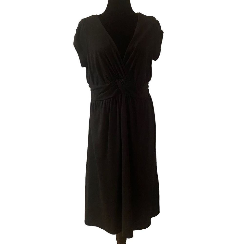 Old Navy Black Cotton Casual V-Neck Dress Size‎ 1X